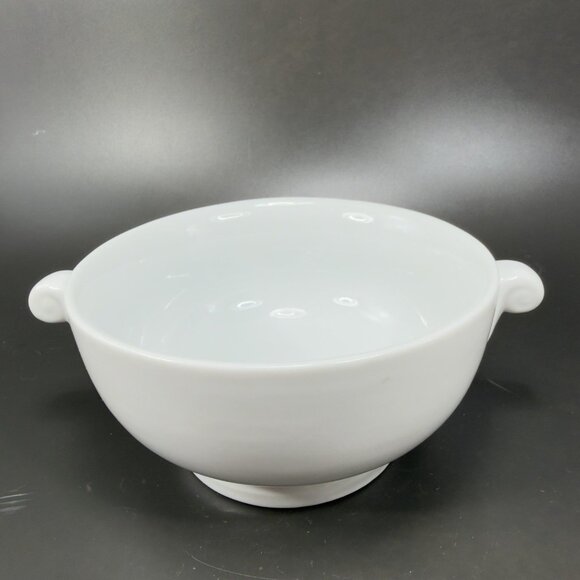 Over And Back Stoneware Ceramic Bowl Dish Set 2 Bowls With Handles White Dishes - Picture 13 of 13